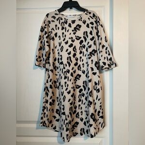 Tickled Teal Leopard Print Women's Dress Sz M